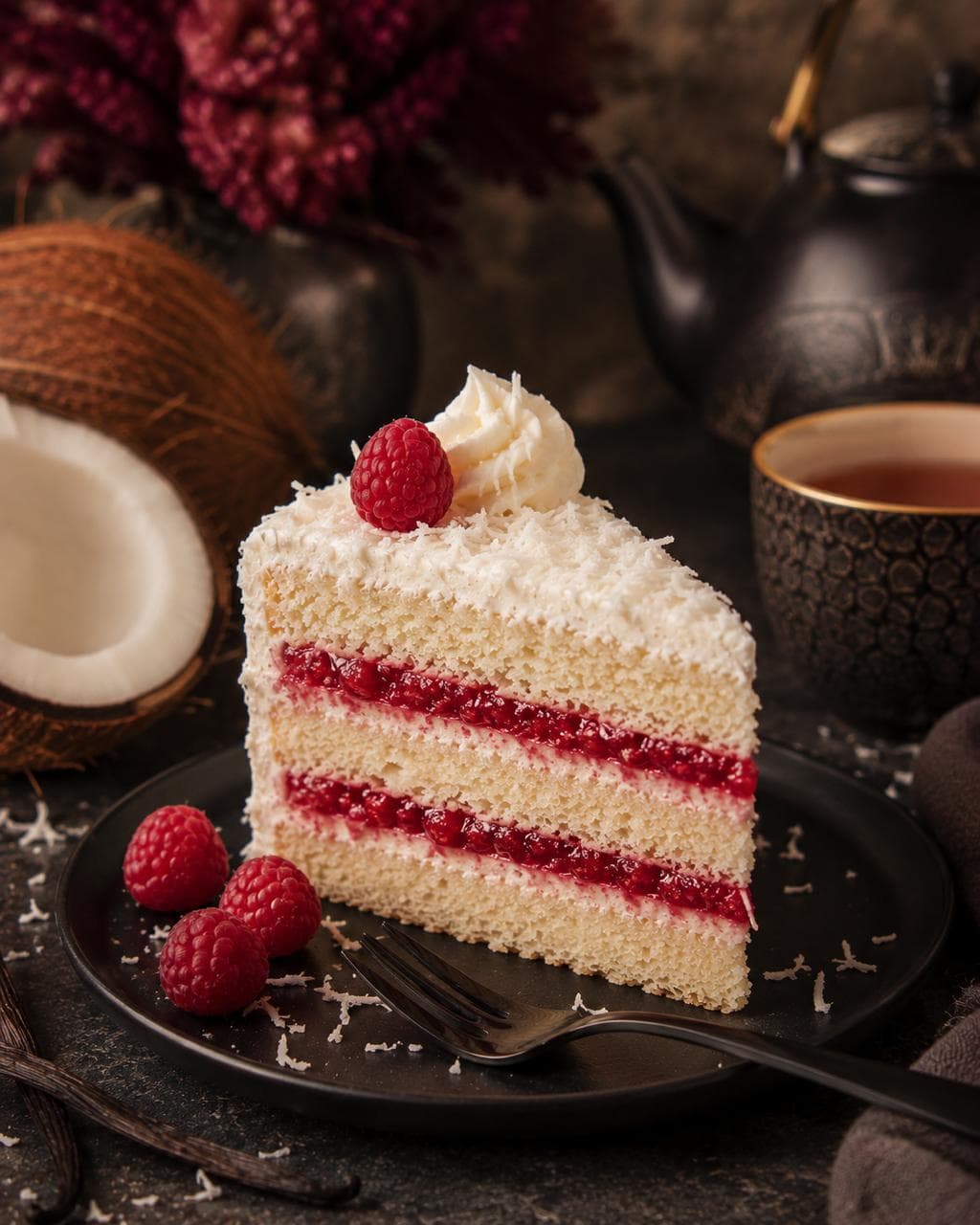Sommerkuss-Torte mit Kokosbuttercreme und Himbeer-Coulis von Bavaria Cake Landshut